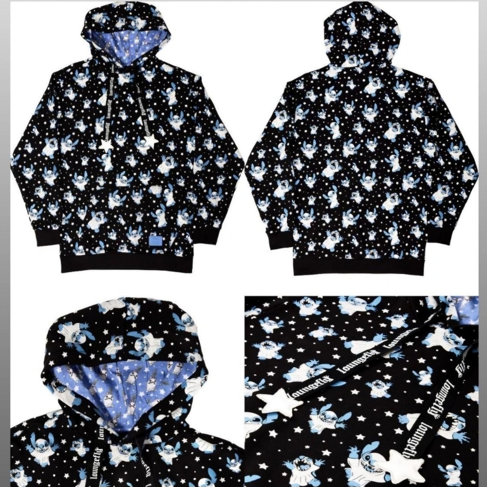 Loungefly Disney Stitch Halloween Glow in the dark Hoodie size Small